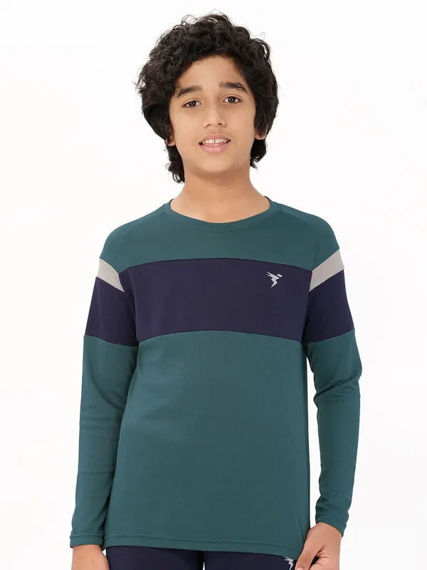 Boys Colorblock Slim Fit Crew Neck T-shirt with DOUBLE COOL - Image 3