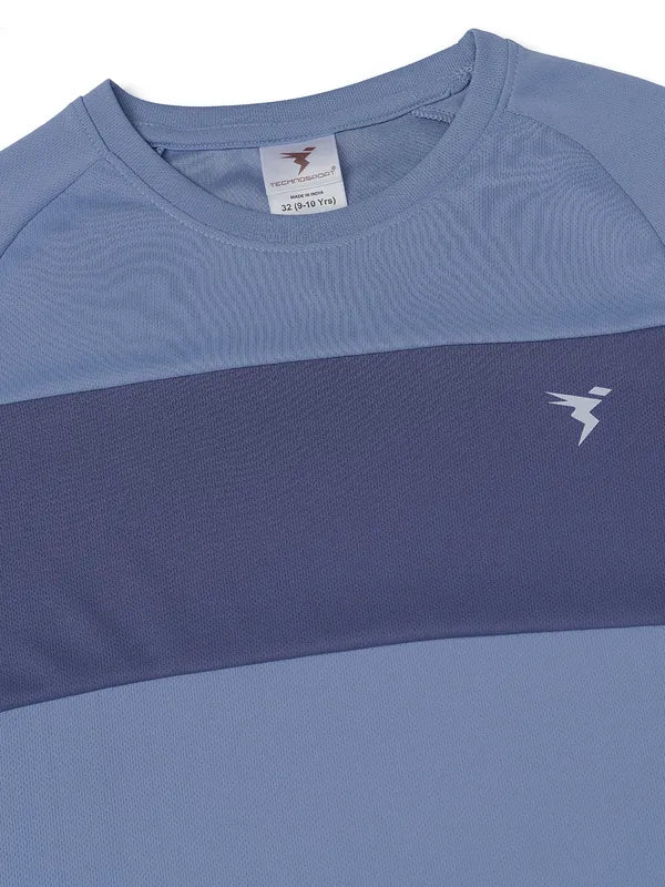 Boys Colorblock Slim Fit Crew Neck T-shirt with DOUBLE COOL - Image 7