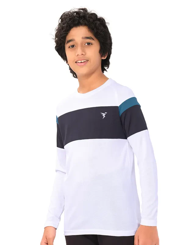 Boys Colorblock Slim Fit Crew Neck T-shirt with DOUBLE COOL - Image 4