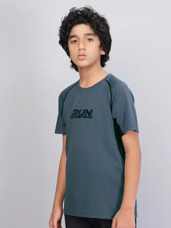 Boys Printed Slim Fit Crew Neck T-shirt with TECHNO COOL+ - Image 5