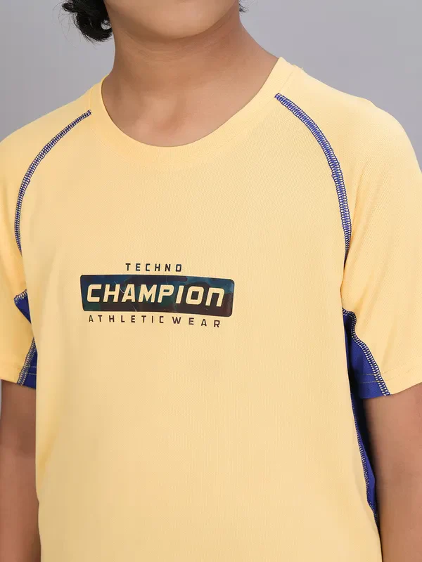 Boys Printed Slim Fit Crew Neck T-shirt with TECHNO COOL+ - Image 5