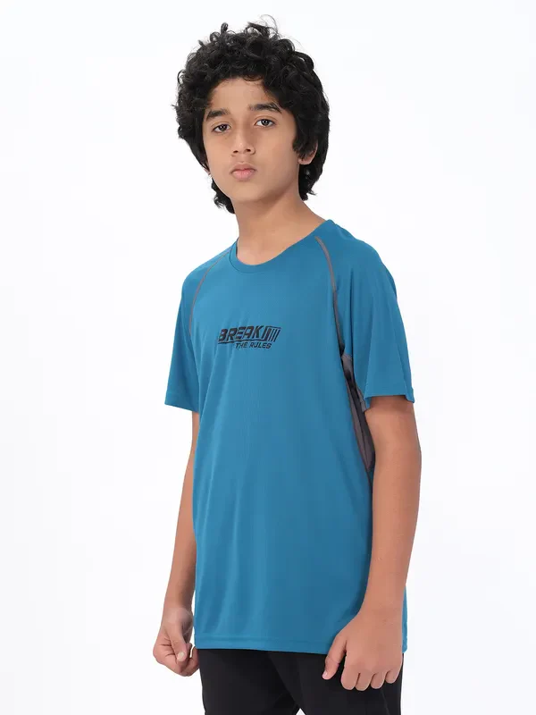 Boys Printed Slim Fit Crew Neck T-shirt with TECHNO COOL+ - Image 2