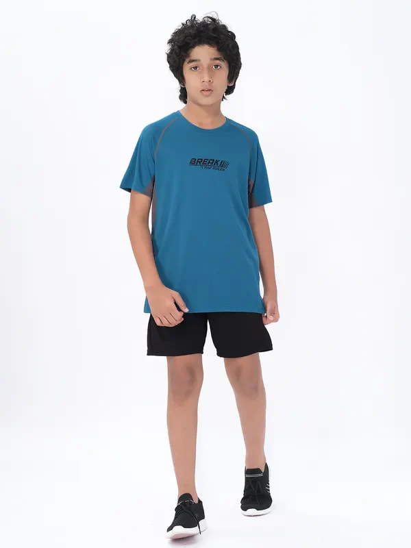 Boys Printed Slim Fit Crew Neck T-shirt with TECHNO COOL+ - Image 5