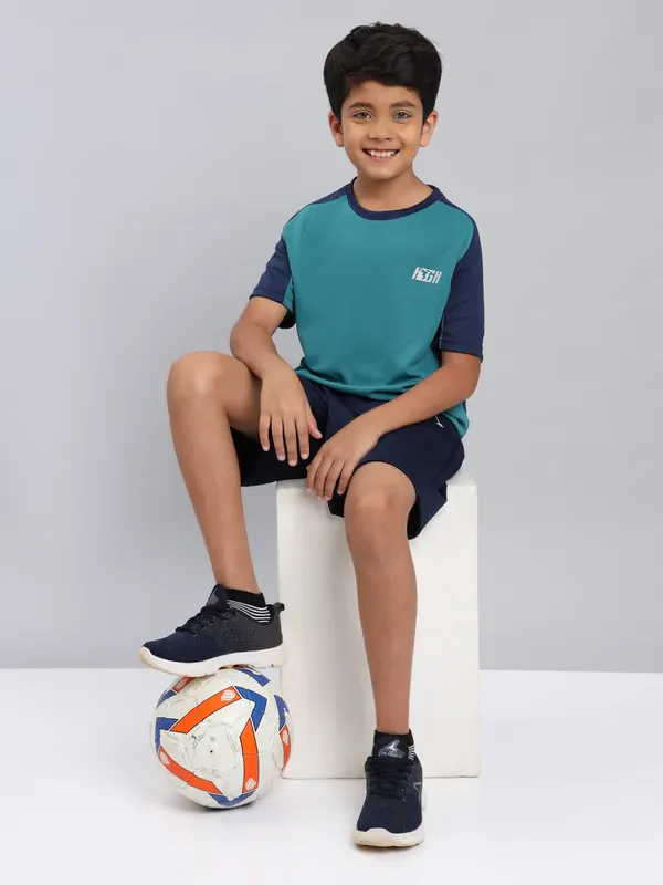 Boys Colorblock Slim Fit Crew Neck T-shirt with TECHNO COOL+ - Image 2