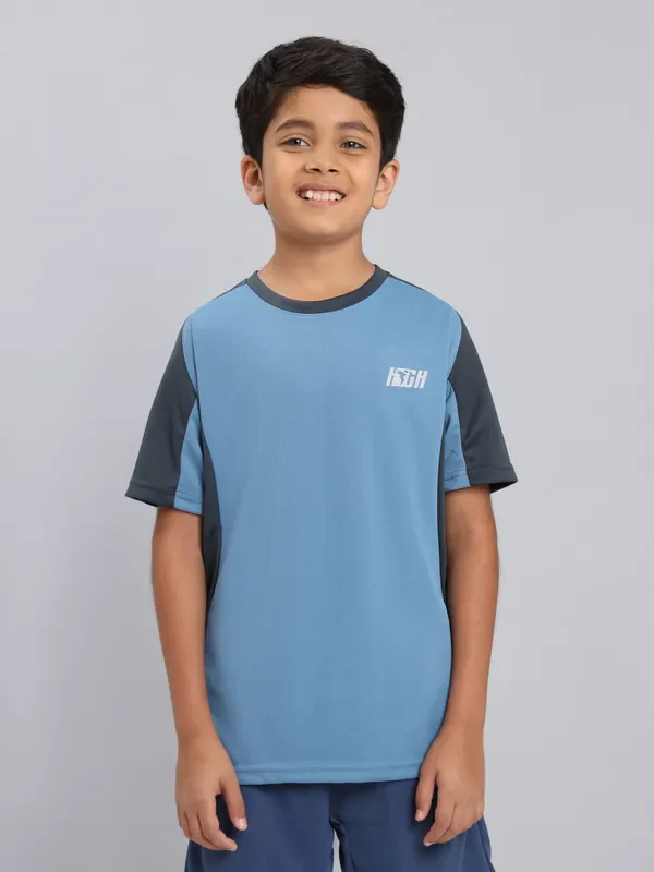 Boys Colorblock Slim Fit Crew Neck T-shirt with TECHNO COOL+ - Image 5