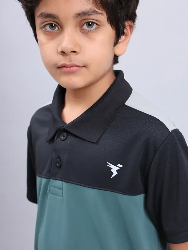 Boys Colorblock Slim Fit Polo T-shirt with TECHNO COOL+ - Image 5