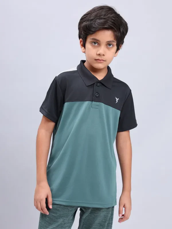 Boys Colorblock Slim Fit Polo T-shirt with TECHNO COOL+ - Image 6