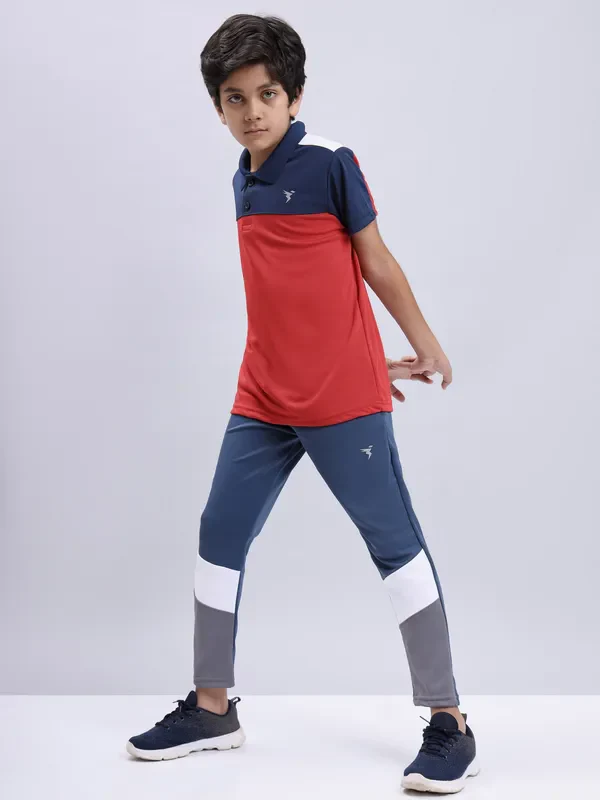 Boys Colorblock Slim Fit Polo T-shirt with TECHNO COOL+ - Image 3