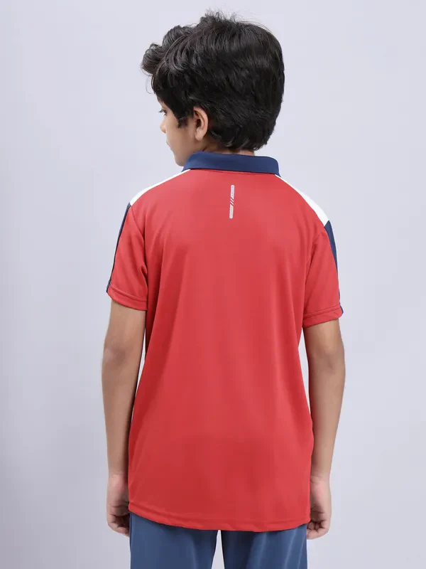 Boys Colorblock Slim Fit Polo T-shirt with TECHNO COOL+ - Image 4