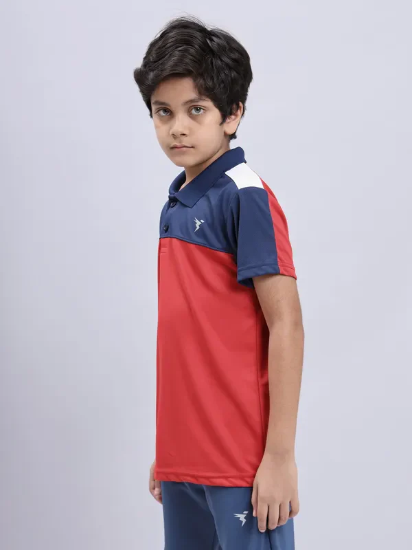 Boys Colorblock Slim Fit Polo T-shirt with TECHNO COOL+ - Image 5