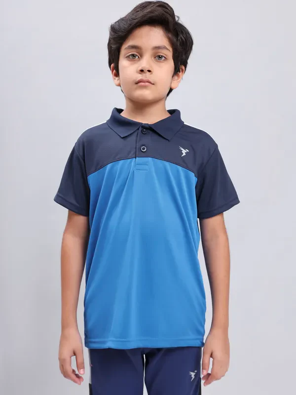 Boys Colorblock Slim Fit Polo T-shirt with TECHNO COOL+ - Image 2