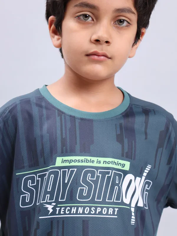 Boys Printed Slim Fit Crew Neck T-shirt with TECHNOLITE - Image 6