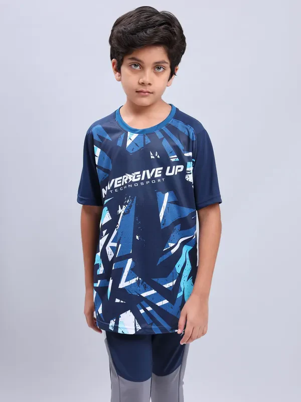 Boys Printed Slim Fit Crew Neck T-shirt with TECHNOLITE - Image 6