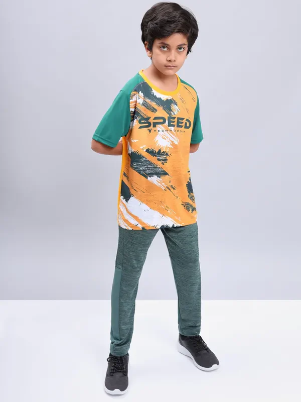 Boys Printed Slim Fit Crew Neck T-shirt with TECHNOLITE - Image 2