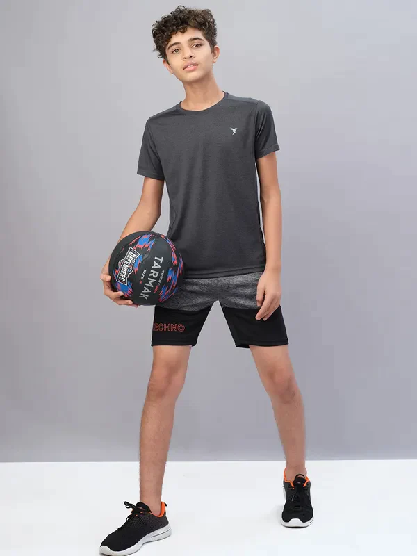 Boys Melange Slim Fit Shorts with TECHNO GUARD - Image 2