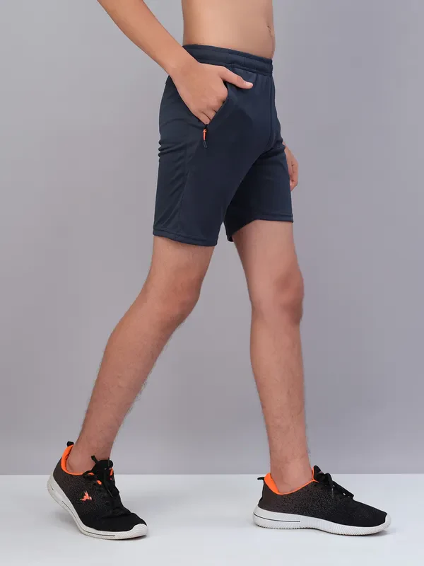 Boys Solid Slim Fit Shorts with TECHNO GUARD - Image 13