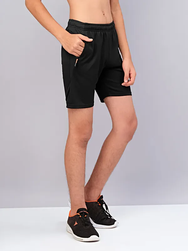 Boys Solid Slim Fit Shorts with TECHNO GUARD - Image 3