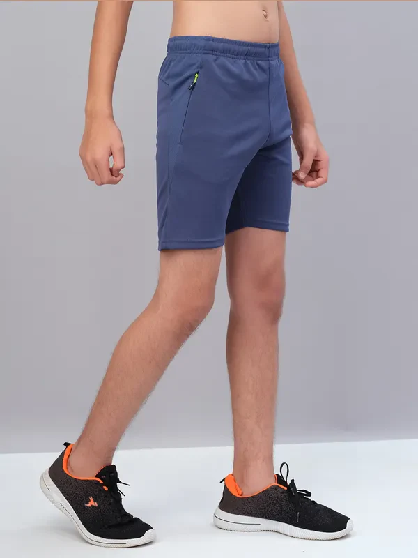 Boys Solid Slim Fit Shorts with TECHNO GUARD - Image 37