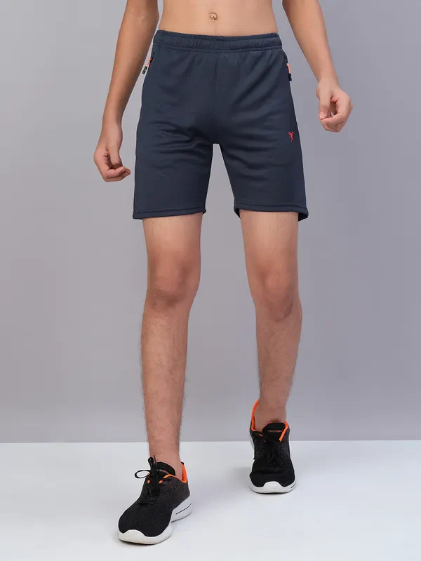 Boys Solid Slim Fit Shorts with TECHNO GUARD - Image 9