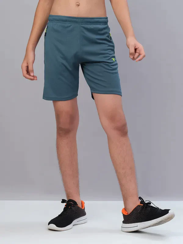 Boys Solid Slim Fit Shorts with TECHNO GUARD - Image 17