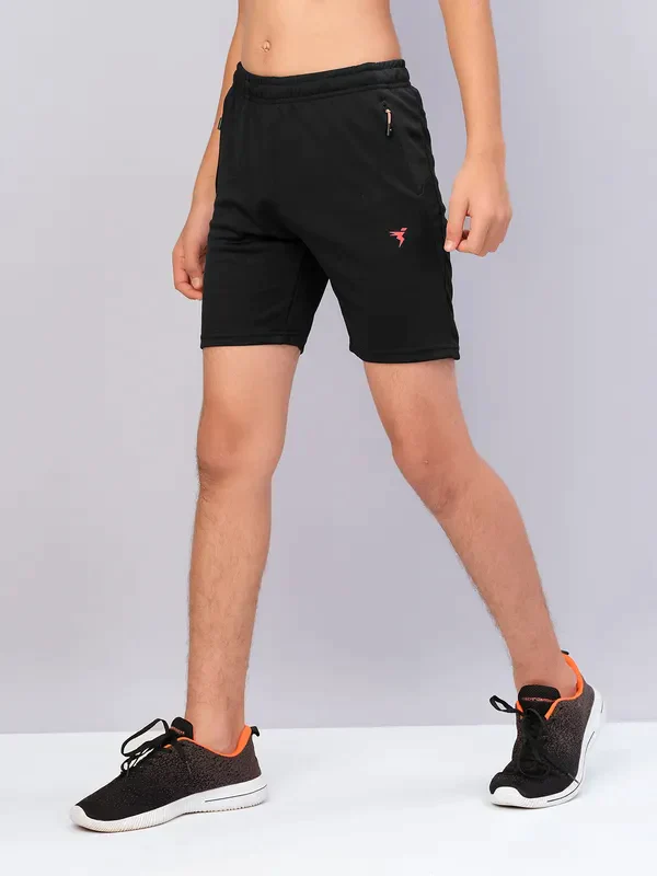 Boys Solid Slim Fit Shorts with TECHNO GUARD - Image 9