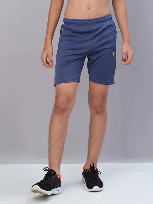 Boys Solid Slim Fit Shorts with TECHNO GUARD - Image 3