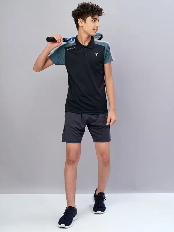 Boys Colorblock Slim Fit Polo T-shirt with TECHNO COOL - Image 3