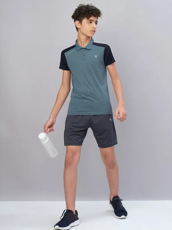 Boys Colorblock Slim Fit Polo T-shirt with TECHNO COOL - Image 3