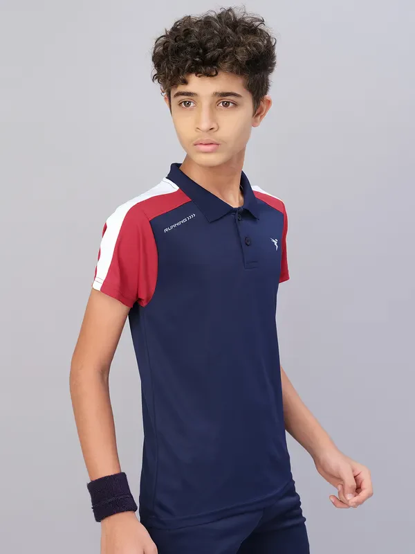 Boys Colorblock Slim Fit Polo T-shirt with TECHNO COOL - Image 3