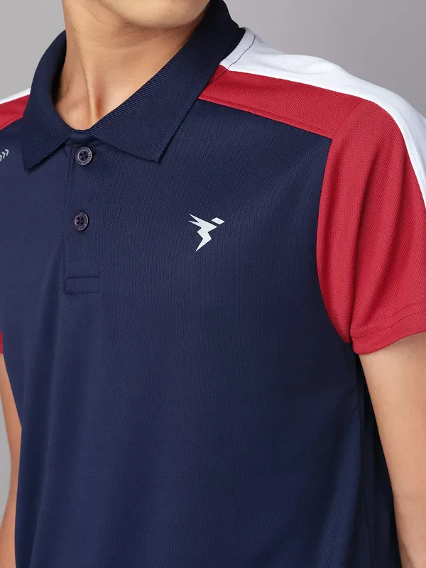 Boys Colorblock Slim Fit Polo T-shirt with TECHNO COOL - Image 5