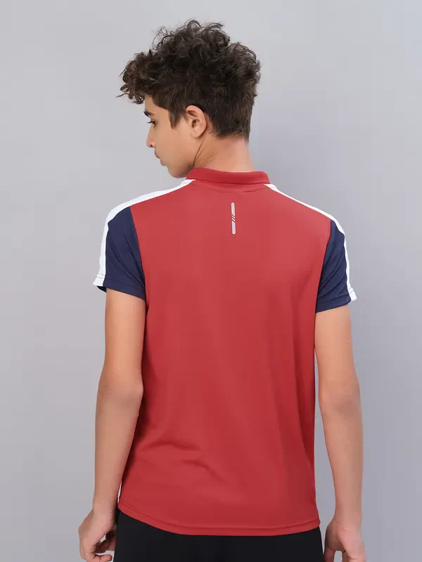 Boys Colorblock Slim Fit Polo T-shirt with TECHNO COOL - Image 4