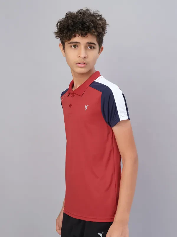 Boys Colorblock Slim Fit Polo T-shirt with TECHNO COOL - Image 5