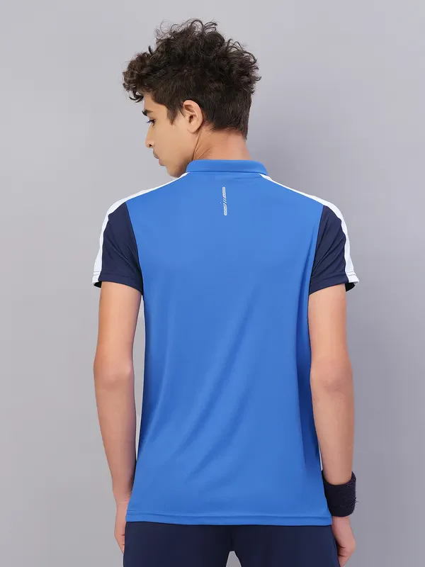 Boys Colorblock Slim Fit Polo T-shirt with TECHNO COOL - Image 3