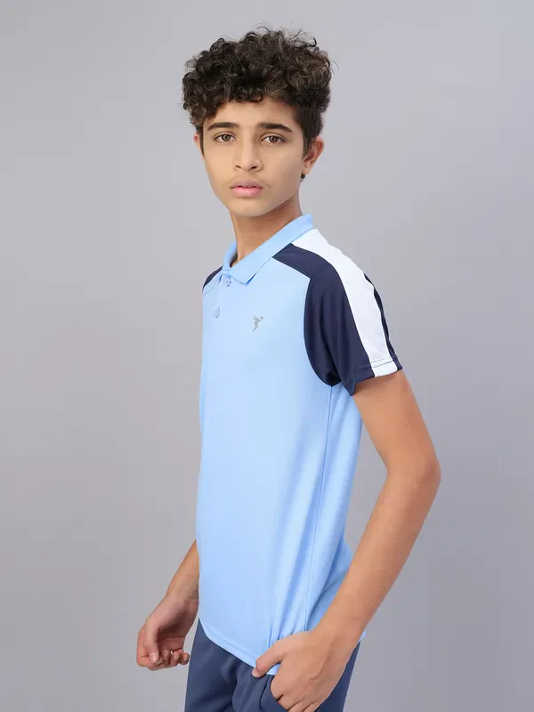 Boys Colorblock Slim Fit Polo T-shirt with TECHNO COOL - Image 5
