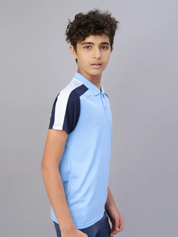 Boys Colorblock Slim Fit Polo T-shirt with TECHNO COOL - Image 7