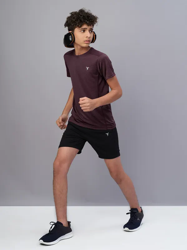 Boys Melange Slim Fit Crew Neck T-shirt with DOUBLE COOL - Image 4