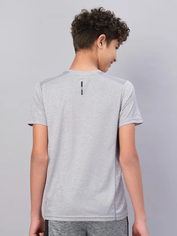 Boys Melange Slim Fit Crew Neck T-shirt with DOUBLE COOL - Image 3