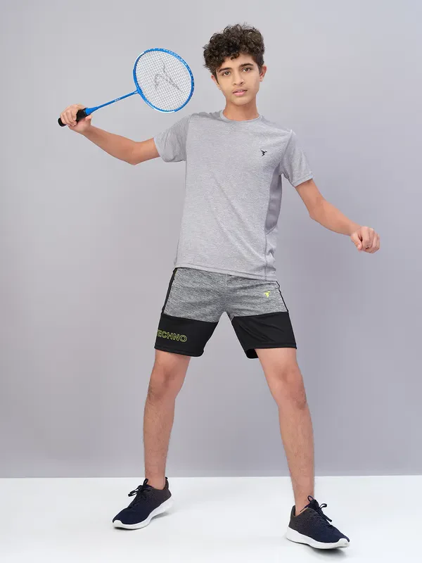 Boys Melange Slim Fit Crew Neck T-shirt with DOUBLE COOL - Image 4
