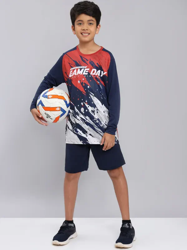 Boys Printed Slim Fit Crew Neck T-shirt with TECHNO COOL+ - Image 2