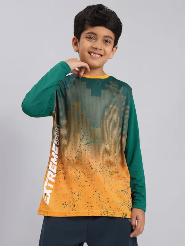 Boys Printed Slim Fit Crew Neck T-shirt with TECHNO COOL+ - Image 4