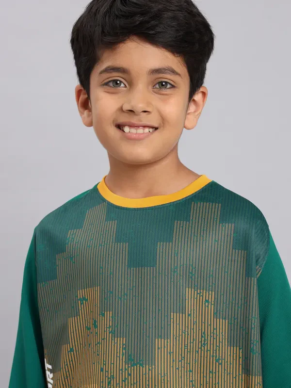 Boys Printed Slim Fit Crew Neck T-shirt with TECHNO COOL+ - Image 5