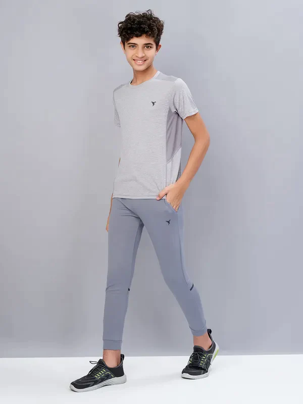 Boys Solid Slim Fit Joggers with TECHNO GUARD - Image 4