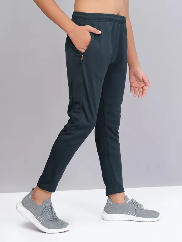 Boys Solid Slim Fit Trackpants with TECHNO GUARD - Image 3