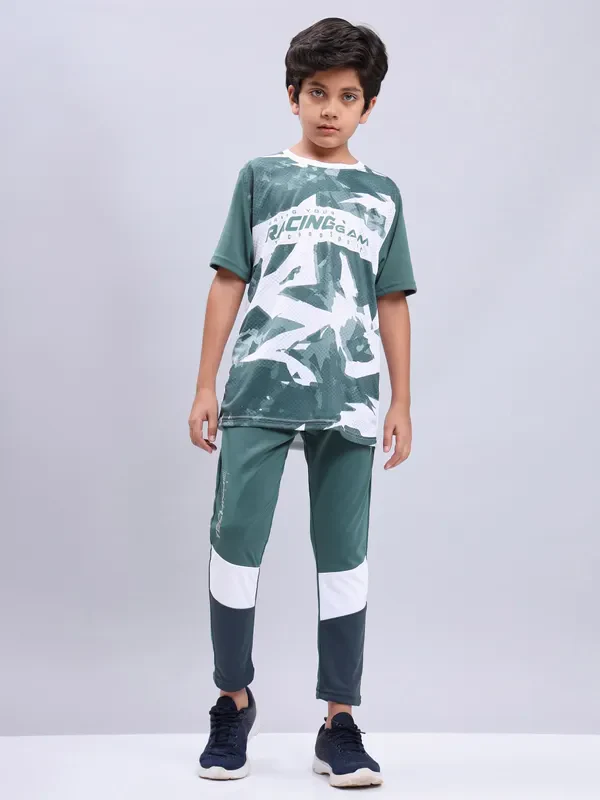 Boys Colorblock Slim Fit Trackpants with TECHNO GUARD - Image 2