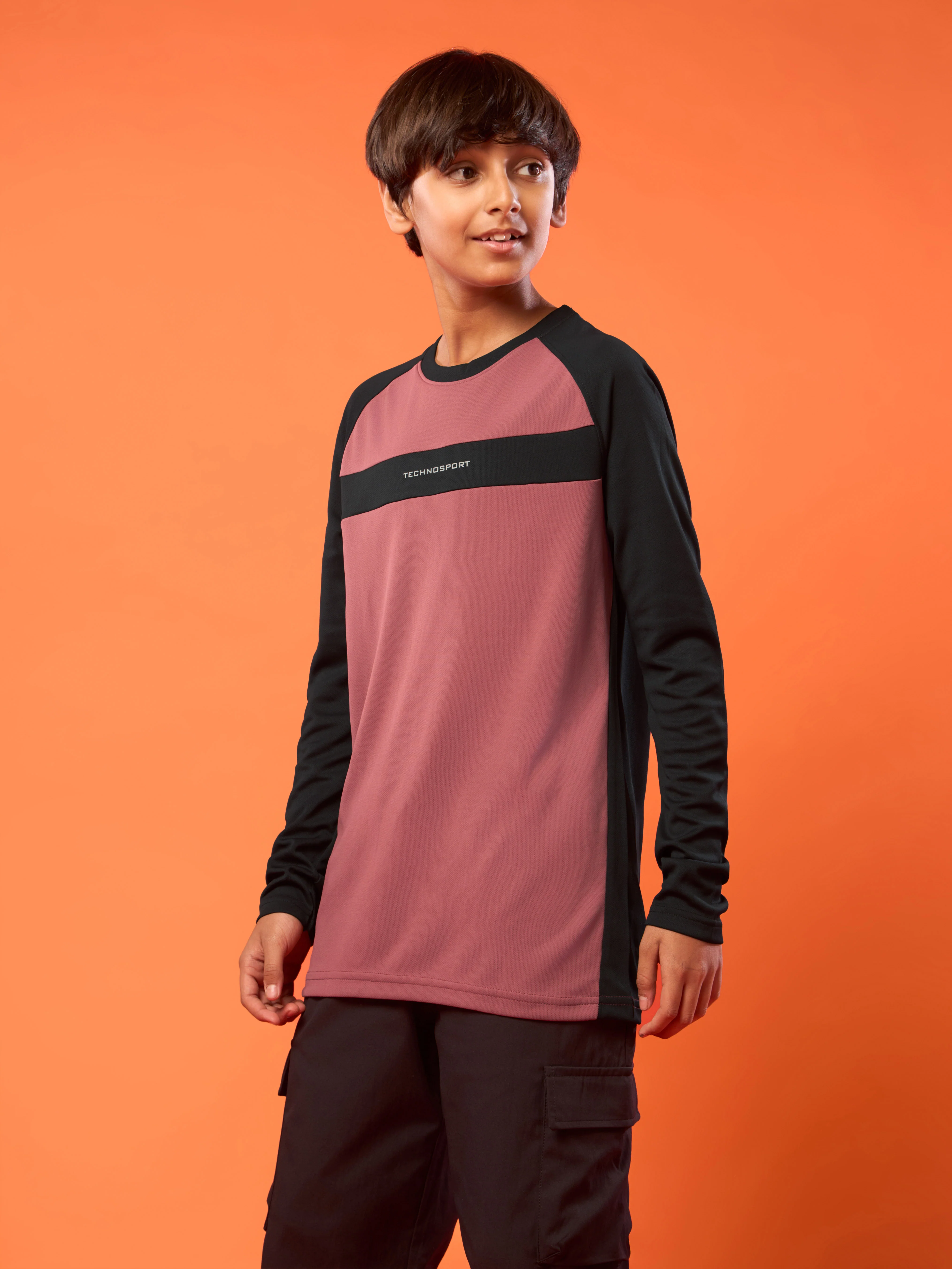 Boys Colorblock Slim Fit Crew Neck T-shirt with TECHNO COOL+ - Image 3