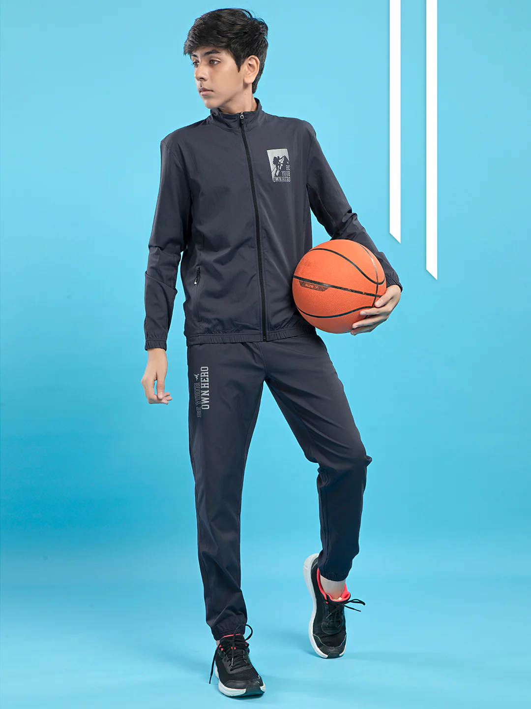 Boys Colorblock Slim Fit Mock Neck Sports Jacket with TS FLEXI - Image 4