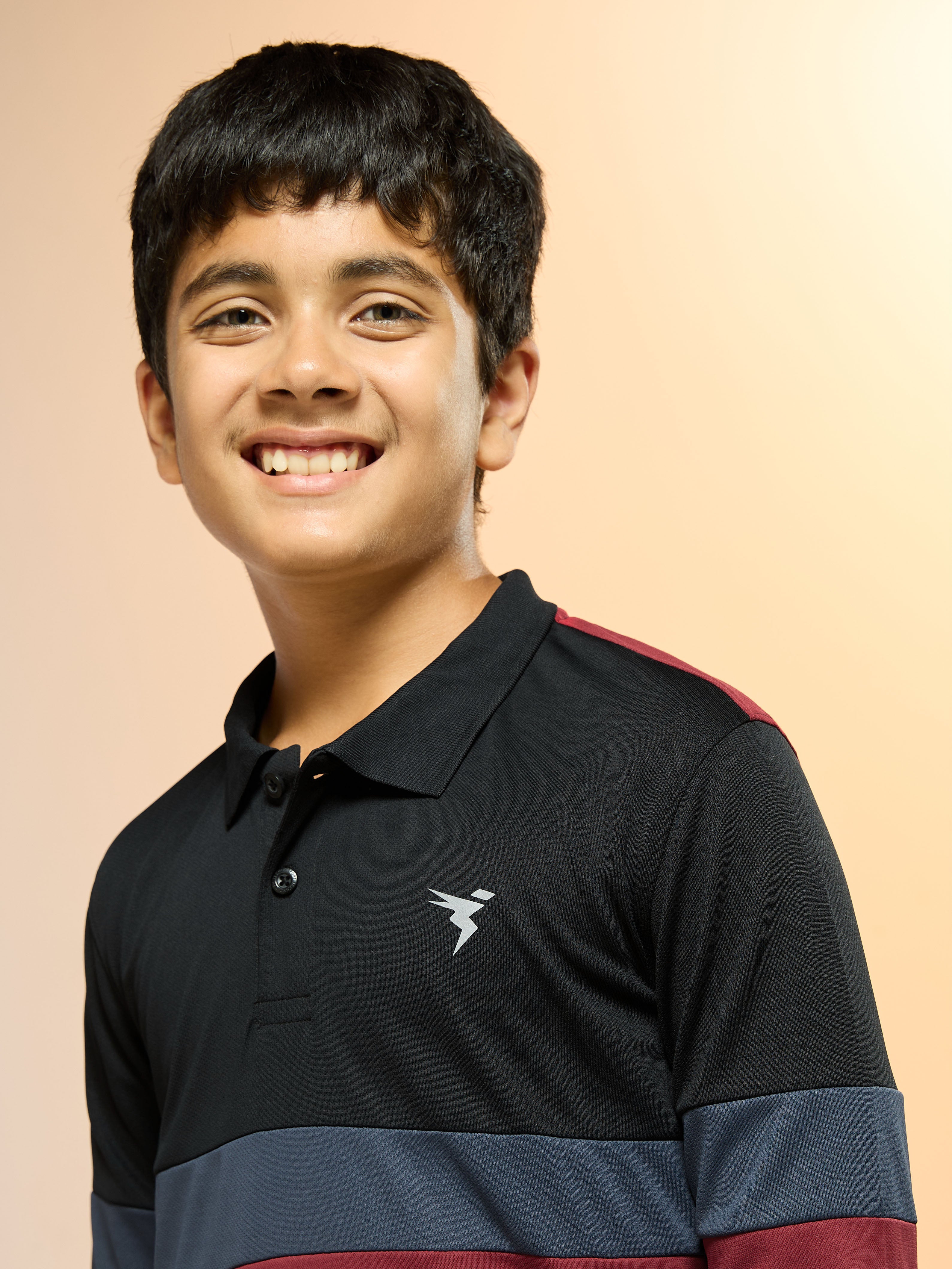 Boys Colorblock Slim Fit Polo Sports T-shirt with TECHNO DRY - Image 6
