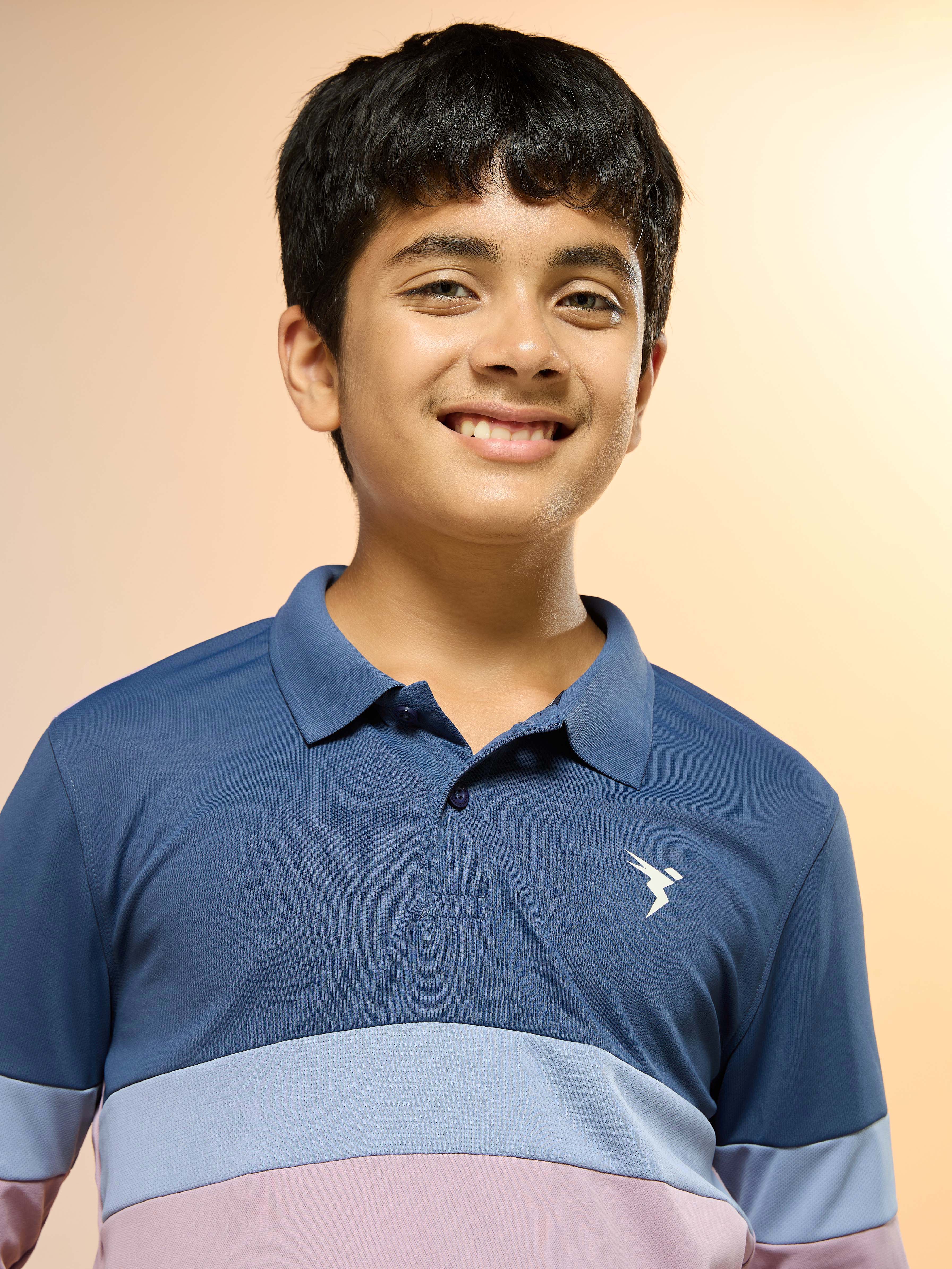 Boys Colorblock Slim Fit Polo Sports T-shirt with TECHNO DRY - Image 6
