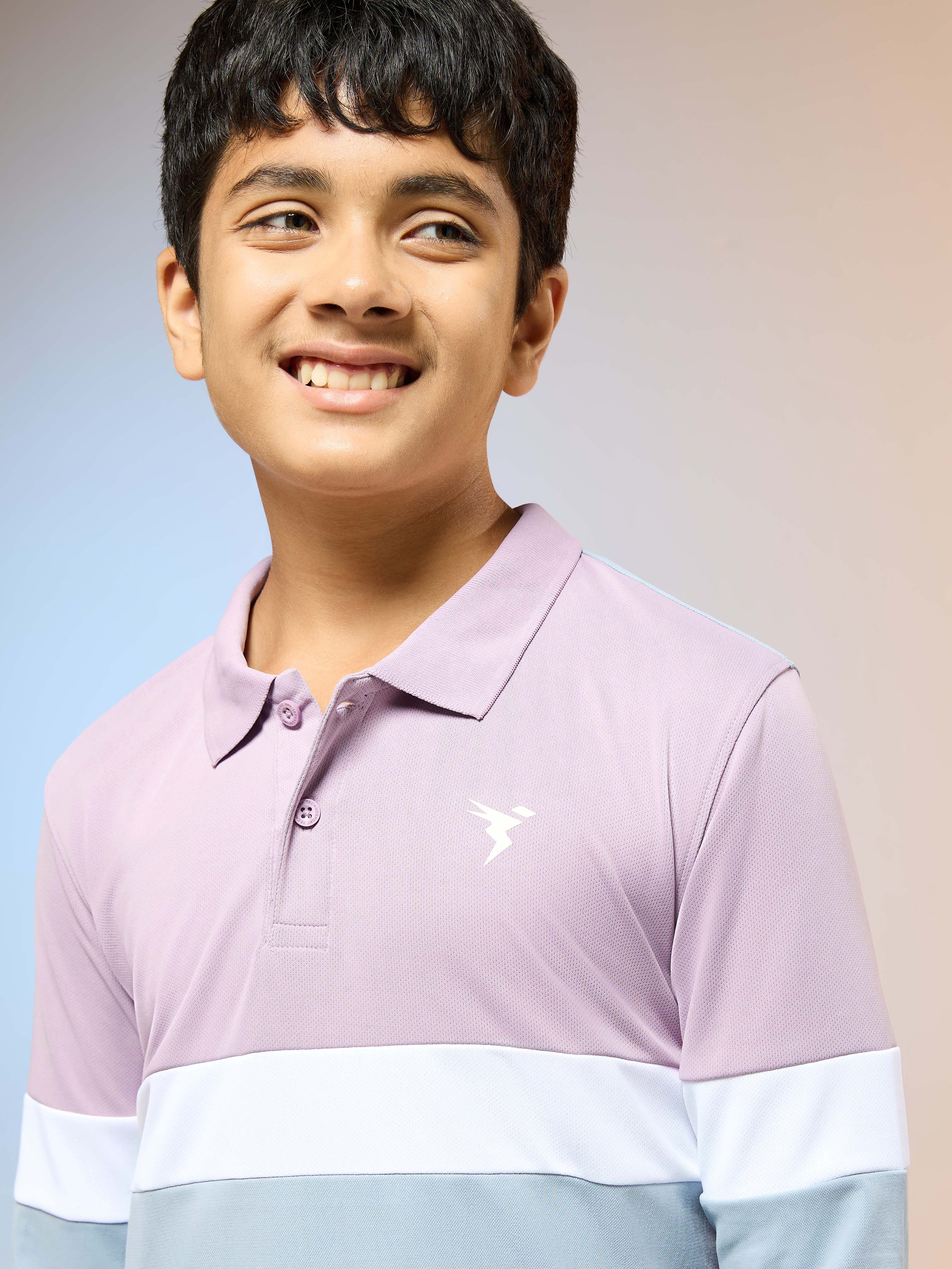 Boys Colorblock Slim Fit Polo Sports T-shirt with TECHNO DRY - Image 6
