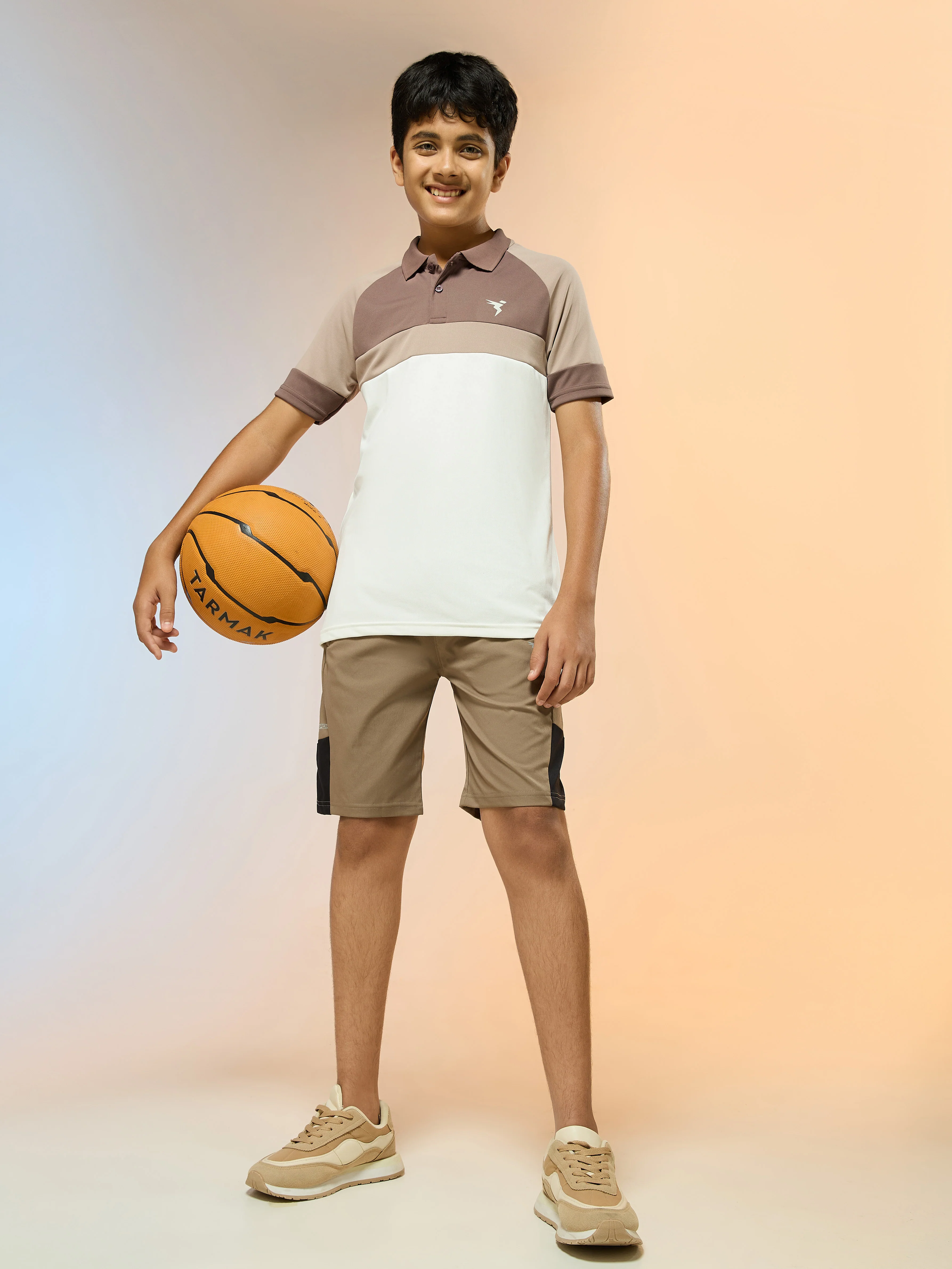 Boys Colorblock Slim Fit Polo Sports T-shirt with TECHNO DRY - Image 5